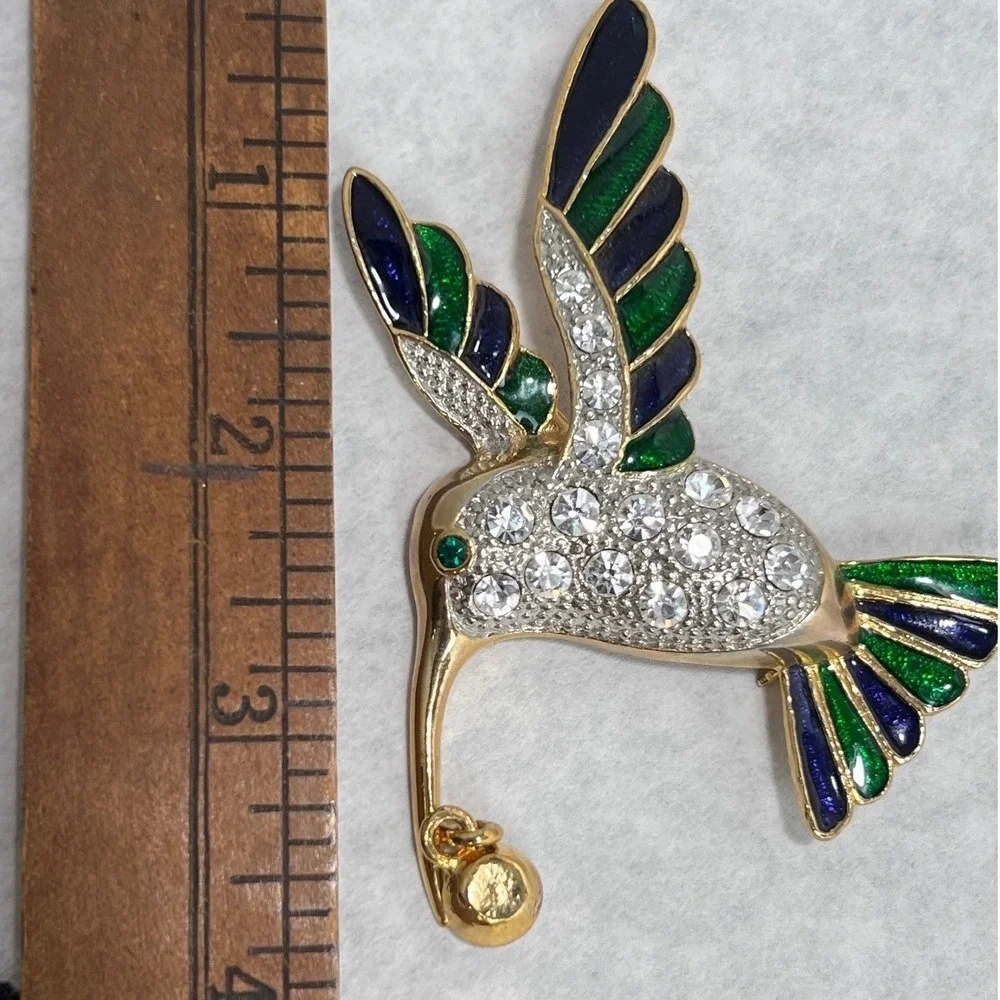 Hummingbird Brooch Pin Rhinestone Enamel Bird Pendant Charm Jewelry Nature‎